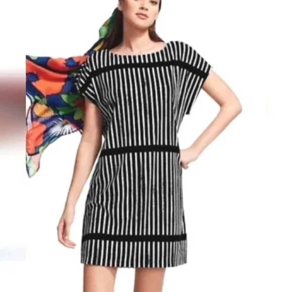 Marimekko Target Swim Coverup‎ Womens Small Terrycloth Vertical Stripes Black